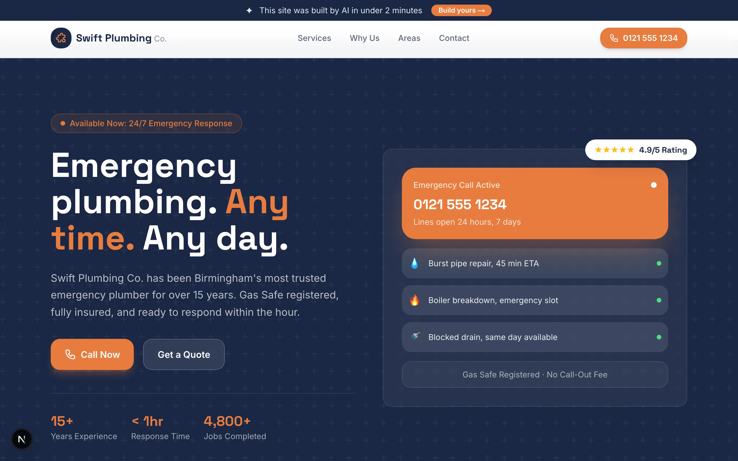 Swift Plumbing Co. website preview